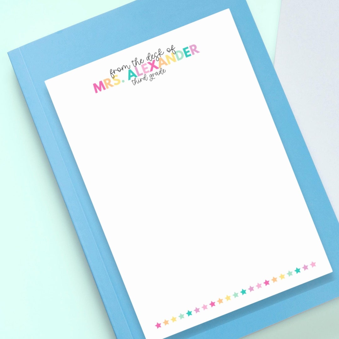 From the Desk of Teacher Notepad, Personalized Notepad for Teacher ...