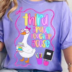 Comfort Colors Third Grade Teacher Shirt Silly Goose Teacher TShirt 3rd grade Team TShirt Matching Back to School Group First Day Shirts