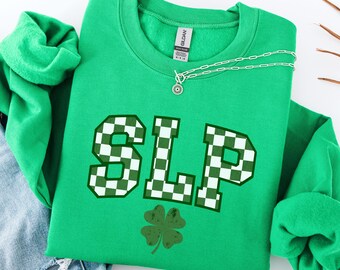 St. Patrick's Speech Therapy Sweatshirt, Saint Patricks Day SLP Sweatshirt, Speech Pathologist Shamrock Sweatshirt, Speech Path Crewneck