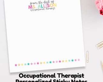 Personalisierte Sticky Notes für Ergotherapeut Geschenke Benutzerdefinierte Ergotherapie Notizblock OT Abschlussgeschenk COTA Mitarbeiter Geschenk