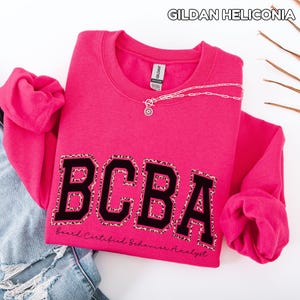 Comfort Colors Leopard BCBA Shirt Behavior Analyst Sweatshirt BCBA Sweatshirt for ABA Sweater Gift for bcba Appreciation Gift image 7