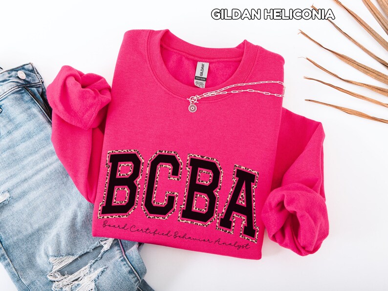 Comfort Colors Leopard BCBA Shirt Behavior Analyst Sweatshirt BCBA Sweatshirt for ABA Sweater Gift for bcba Appreciation Gift image 7