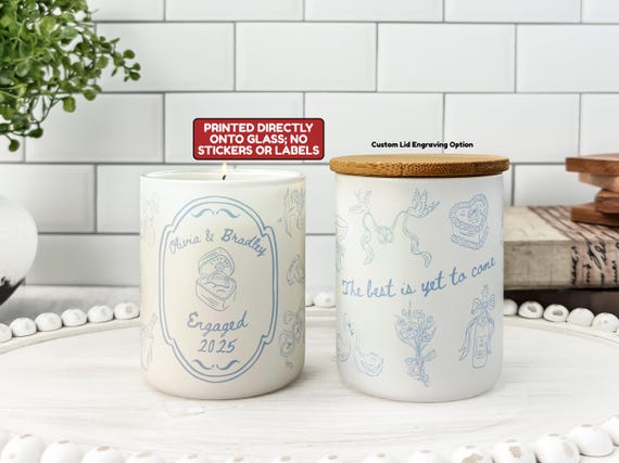 Personalized Congratulations Engagement Candle Best Friend Engagement Gift for Couple Unique Engagement Party Candle Favors Getting Married