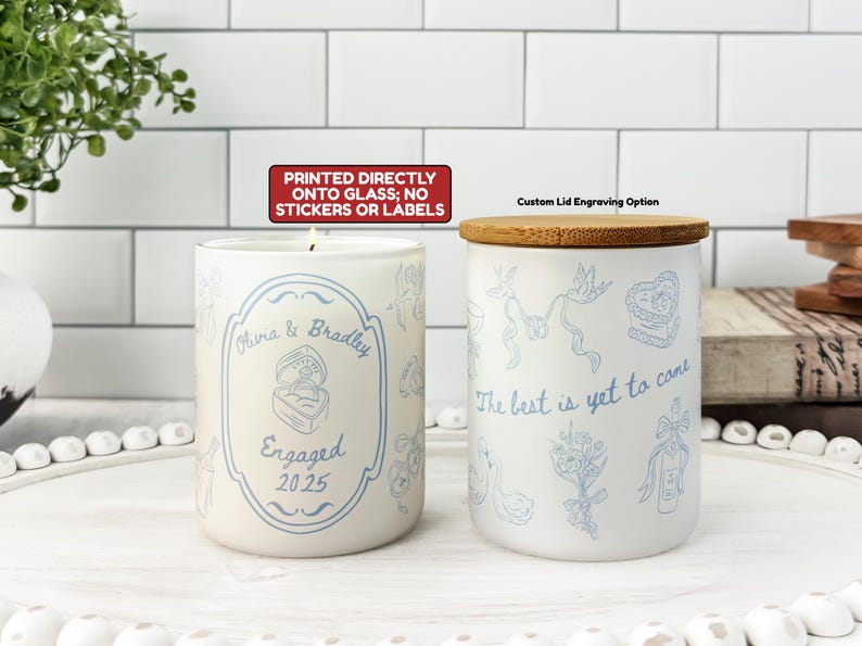 Personalized Congratulations Engagement Candle Best Friend Engagement Gift for Couple Unique Engagement Party Candle Favors Getting Married