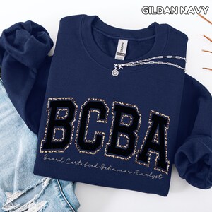 Comfort Colors Leopard BCBA Shirt Behavior Analyst Sweatshirt BCBA Sweatshirt for ABA Sweater Gift for bcba Appreciation Gift image 14