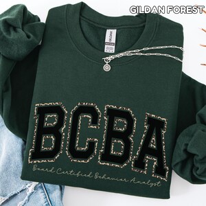 Comfort Colors Leopard BCBA Shirt Behavior Analyst Sweatshirt BCBA Sweatshirt for ABA Sweater Gift for bcba Appreciation Gift image 6