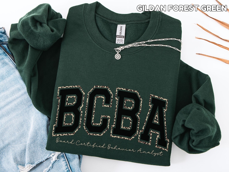 Comfort Colors Leopard BCBA Shirt Behavior Analyst Sweatshirt BCBA Sweatshirt for ABA Sweater Gift for bcba Appreciation Gift image 6