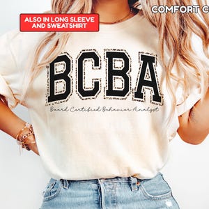 Comfort Colors Leopard BCBA Shirt Behavior Analyst Sweatshirt BCBA Sweatshirt for ABA Sweater Gift for bcba Appreciation Gift image 9