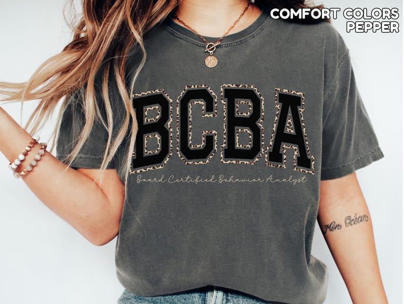 Comfort Colors Leopard BCBA Shirt Behavior Analyst Sweatshirt BCBA Sweatshirt for ABA Sweater Gift for bcba Appreciation Gift image 18