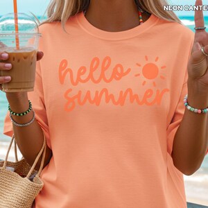 Neon Comfort Colors Hello Summer Shirt for Teacher Last Day of School Shirt Summer Break Shirt for Teacher Schools Out for Summer Shirt Bild 3