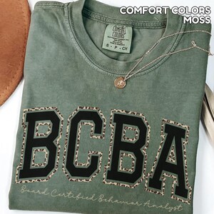 Comfort Colors Leopard BCBA Shirt Behavior Analyst Sweatshirt BCBA Sweatshirt for ABA Sweater Gift for bcba Appreciation Gift image 2