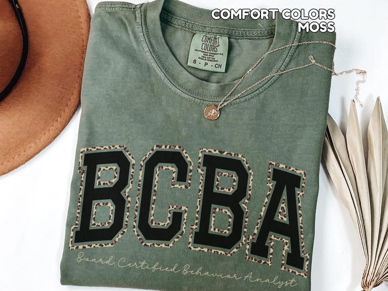 Comfort Colors Leopard BCBA Shirt Behavior Analyst Sweatshirt BCBA Sweatshirt for ABA Sweater Gift for bcba Appreciation Gift image 2