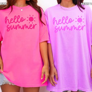 Neon Comfort Colors Hello Summer Shirt for Teacher Last Day of School Shirt Summer Break Shirt for Teacher Schools Out for Summer Shirt Bild 11
