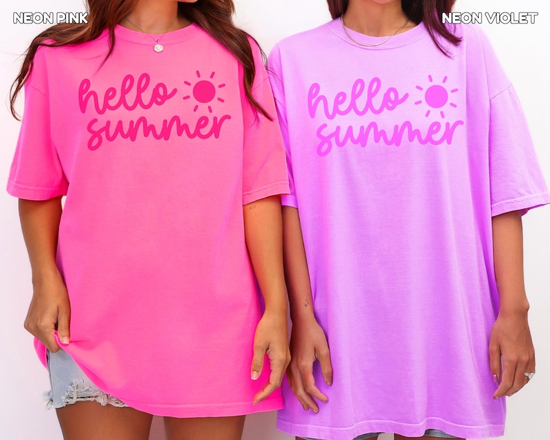 Neon Comfort Colors Hello Summer Shirt for Teacher Last Day of School Shirt Summer Break Shirt for Teacher Schools Out for Summer Shirt Bild 11