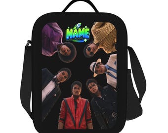 Personalized Pop Music Lunch Bag, Custom Name Insulated Lunch Tote, Retro Dance Icon Cooler Bag, Music Fan Gift