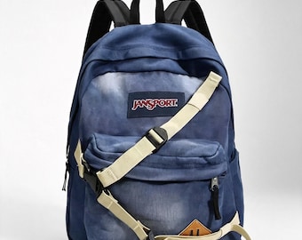 JanSport Spider-Man rugzak met grafische print van gewassen denim, ruime opbergruimte, unisex schoolrugzak, klassieke casual schooltas