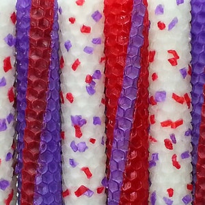 Red/Purple Sparkles Shabbat/Tapers Sabbath Candles