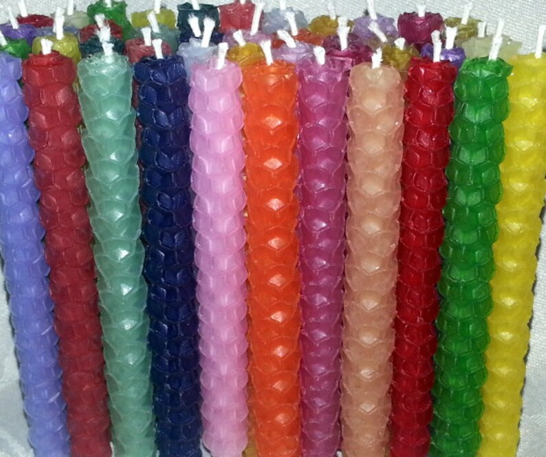 Hanukkah Assorted Chanukah Candles 100 Natural Beeswax Etsy