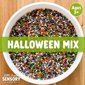 Mélange sensoriel d'Halloween | Activités d'automne | Jeu sensoriel libre pour enfants d'âge préscolaire | Inspiré de la pédagogie Montessori | 3 ans et plus