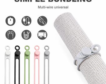 10 Pack Reusable Silicone Cable Ties – Cord Management Straps
