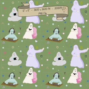 Naadloos gamingpatroon, gamer, spook, gezellig, digitaal papier, controller, print, videogame, cadeau, digitale download