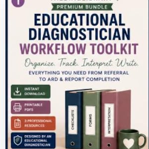 Educational Diagnostician Workflow Toolkit | Evaluation Binder, Student Cover Sheet & Test Interpretation Guide | SPED PDF