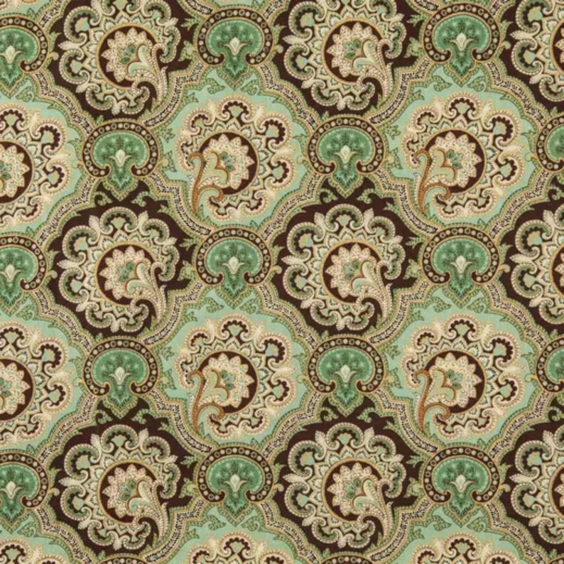 ヘアバンメーカー、巧みなバン、熱を使わないカール、ペイズリー Green&Gold paisley