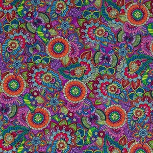 ヘアバンメーカー、巧みなバン、熱を使わないカール、ペイズリー Colorful paisley