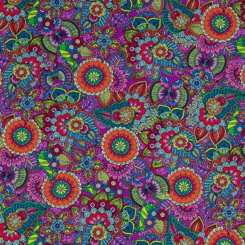 ヘアバンメーカー、巧みなバン、熱を使わないカール、ペイズリー Colorful paisley