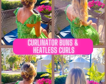 Heatless curls, hair bun holder, deft bun, bun maker, bun holder, curling accessory, hair rollers