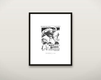 Stampa artistica di Shires, vignetta dei Chicago White Sox del 1929, arte murale vintage con pugile di baseball, decorazione per la tana dell'uomo, download digitale stampabile.