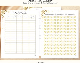 Debt Snowball Worksheet PDF, Pay Off Debt Tracker Printable