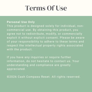 Debt Free Reset Kit terms of use and personal use license