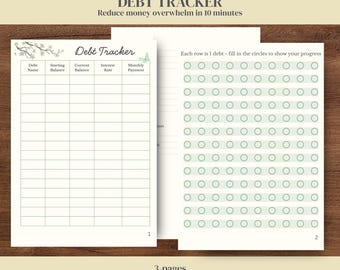 Visual Debt Chart, Debt Payoff Tracker Printable PDF