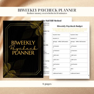 Budgetplaner-Paket für Gehaltsabrechnungen, monatlicher Rechnungsplaner (PDF-Datei)