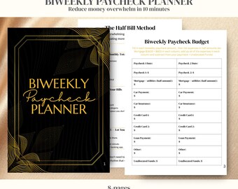 Paycheck Budget Tracker Bundle, Monthly Bill Planner PDF File