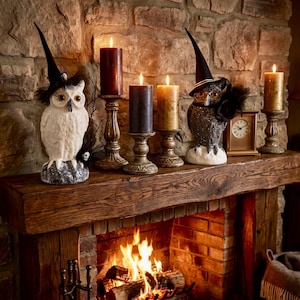 Halloween Owls - Adele, Black and Cream