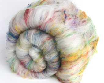 Spinning Fiber Batt | Art Batt | Polwarth / Merino / BFL / Sari Silk