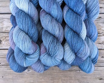 Hand Dyed. Hand Painted Yarn - BFL / Silk / Stellina - Ethereal