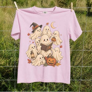 Vintage Fall Halloween TShirt, Cute Ghost Graphic Tee, Spooky Season Shirt, Vintage Halloween Ghosts, Autumn Halloween Gift image 11
