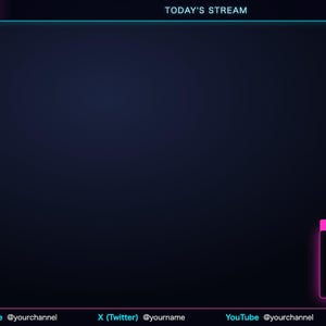 Animated Stream Overlay Pack Neon | Starting Soon BRB Ending Screens + Reactive Like Meter | OBS Streamlabs Twitch VTuber 画像 5