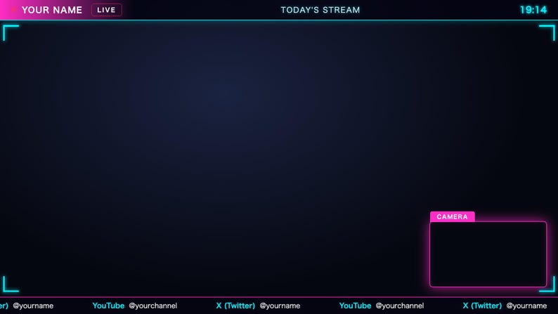 Animated Stream Overlay Pack Neon | Starting Soon BRB Ending Screens + Reactive Like Meter | OBS Streamlabs Twitch VTuber 画像 5