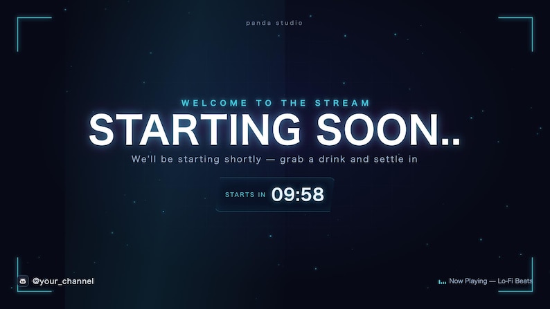 Animated Stream Overlay Pack Neon | Starting Soon BRB Ending Screens + Reactive Like Meter | OBS Streamlabs Twitch VTuber 画像 1