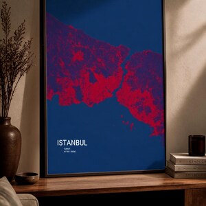 Istanbul Neural Network Map, Geometric City Art Print, GIS Engineering Decor, Minimalist Urban Poster, Architect Gift for Home Office