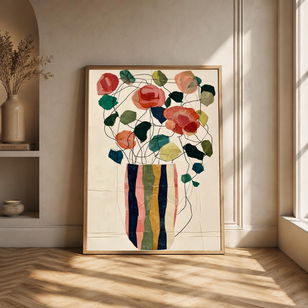 Mid Century Modern Floral Vase - Etsy