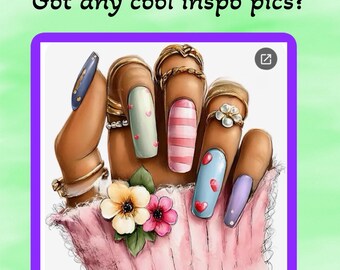 Custom Hand-Painted Gel Nails: Replicate Your Inspo Pic (Reusable Set)
