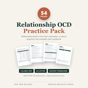 Relationship OCD Therapist Worksheets | ROCD ERP Clinician Practice Pack