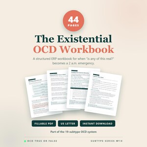 Existential OCD Workbook | ERP Worksheets for Derealization, Meaninglessness (Printable PDF)