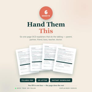 How to Explain OCD to Family & Partner | 6 One-Page Explainer Sheets PDF