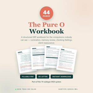Pure O Workbook | Mental Compulsions, Rumination, ERP Therapy Tool (PDF)